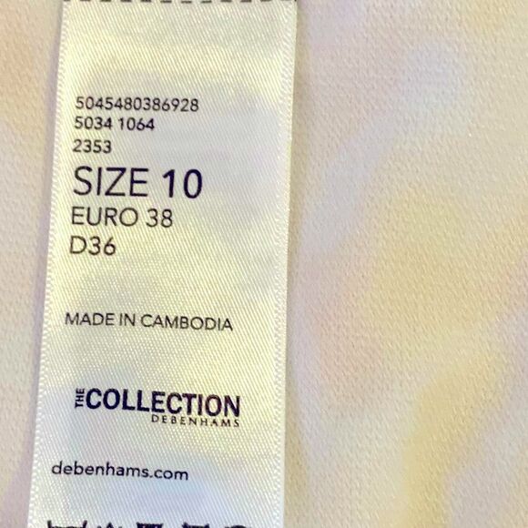 The Collection Debenhams Swimsuit Bikini Yellow White Padded Lined Size 10 - Picture 5 of 5